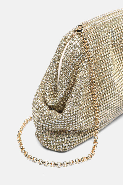 Luisa Spagnoli Nickel/Oro Women Invitata Small Crystal-Embellished Clutch SKU: INVITATA D_0001 0002 Image 04