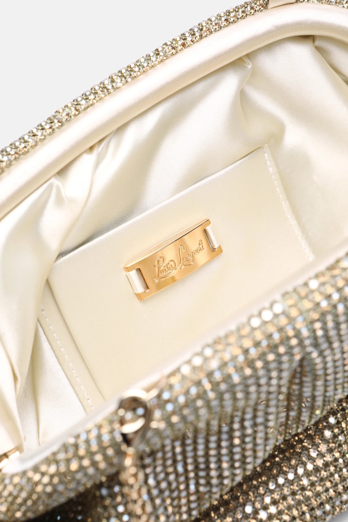 Luisa Spagnoli Nickel/Oro Women Invitata Small Crystal-Embellished Clutch SKU: INVITATA D_0001 0002 Image 06