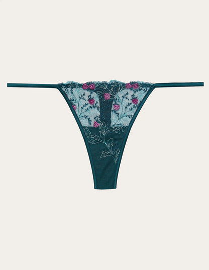 Yamamay_Dark Green_Satin and Tulle Thong with Embroidery Ð Berry_IPED183008_121_06