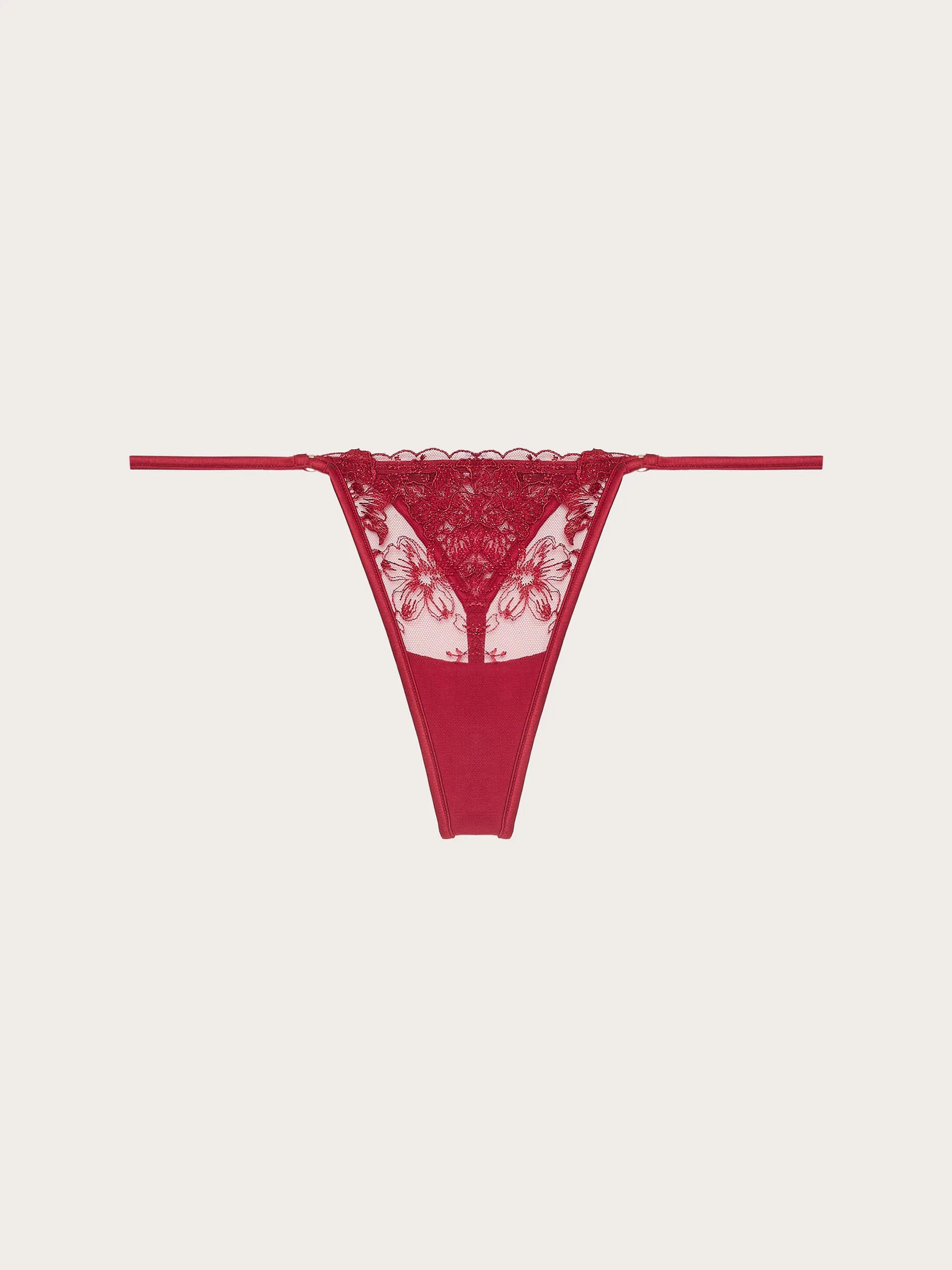 Yamamay_Ruby Red_Adjustable Thong in Red Bloom Embroidered Tulle_IPED184011_909_06
