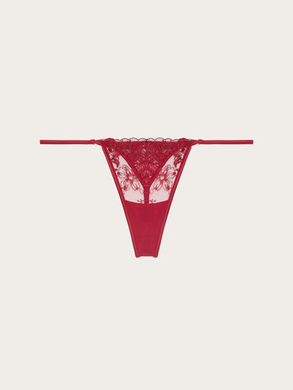 Yamamay_Ruby Red_Adjustable Thong in Red Bloom Embroidered Tulle_IPED184011_909_06