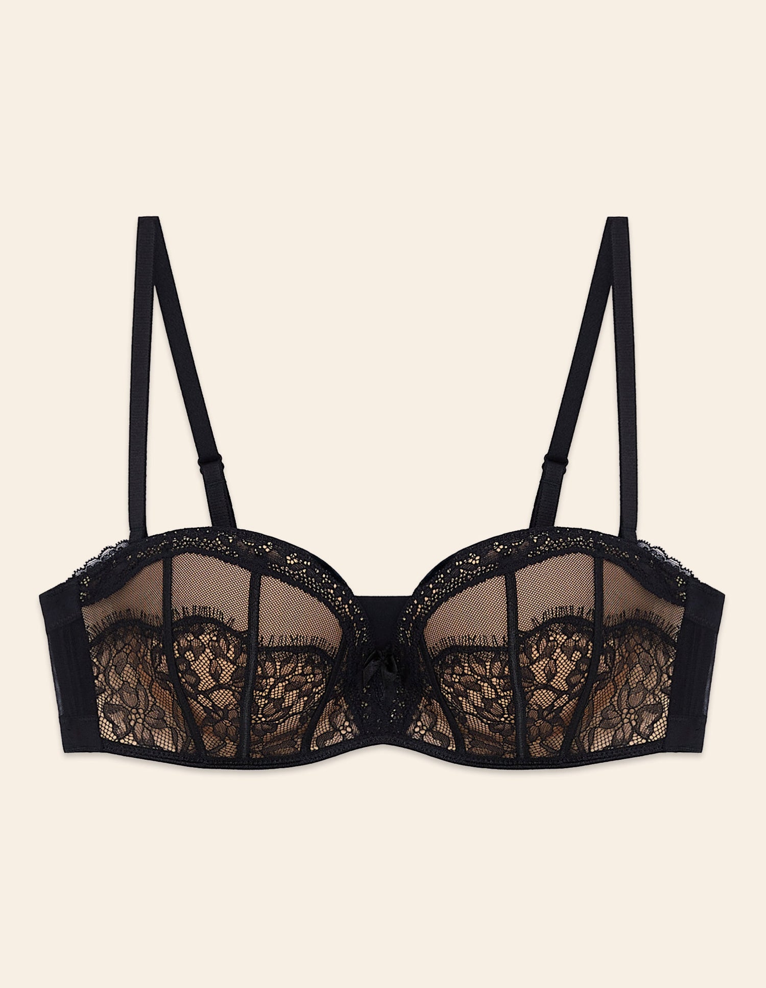 Yamamay_Amelie Push-Up Bandeau in Lace and Tulle with Underwire and Removable Straps_IPPD181001_072_06