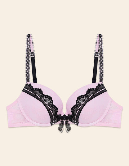 Yamamay_Lily Push-Up Bra with Underwire in Pink and Black Lace_IPUD181014_900_04