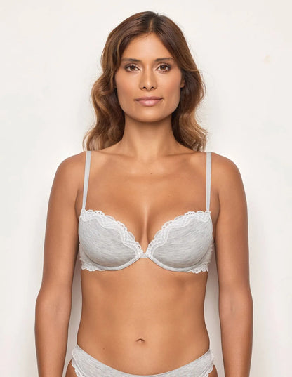 Yamamay_LIGHT MELANGE GREY_Soft Push-Up Bra with Underwire in Tencelª Modal with Silk Ð Modal/Silk Color_IPUD183016_133_02