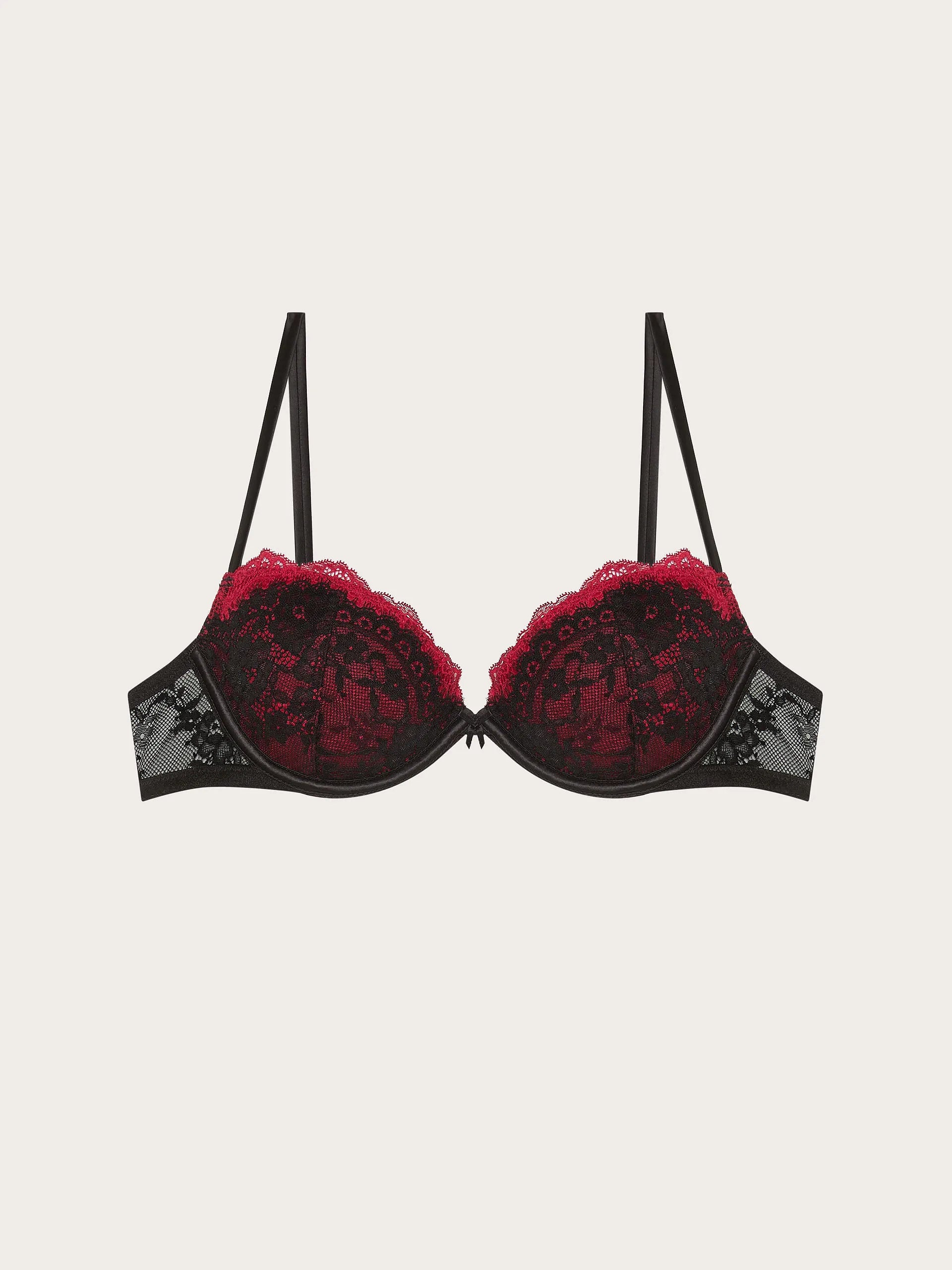 Yamamay_Black_Padded Push-Up Bra with Underwire in Lace Romantic_IPUD184003_072_05