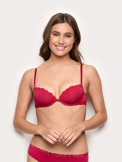 Yamamay_Ruby Red_Padded Push-Up with Underwire in Tencel¨ Modal with Silk_IPUD184005_909_01