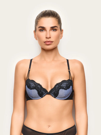 Yamamay DENIM Women Push Up Bra - Denim Lace SKU: IPUD193012_038 Image 02