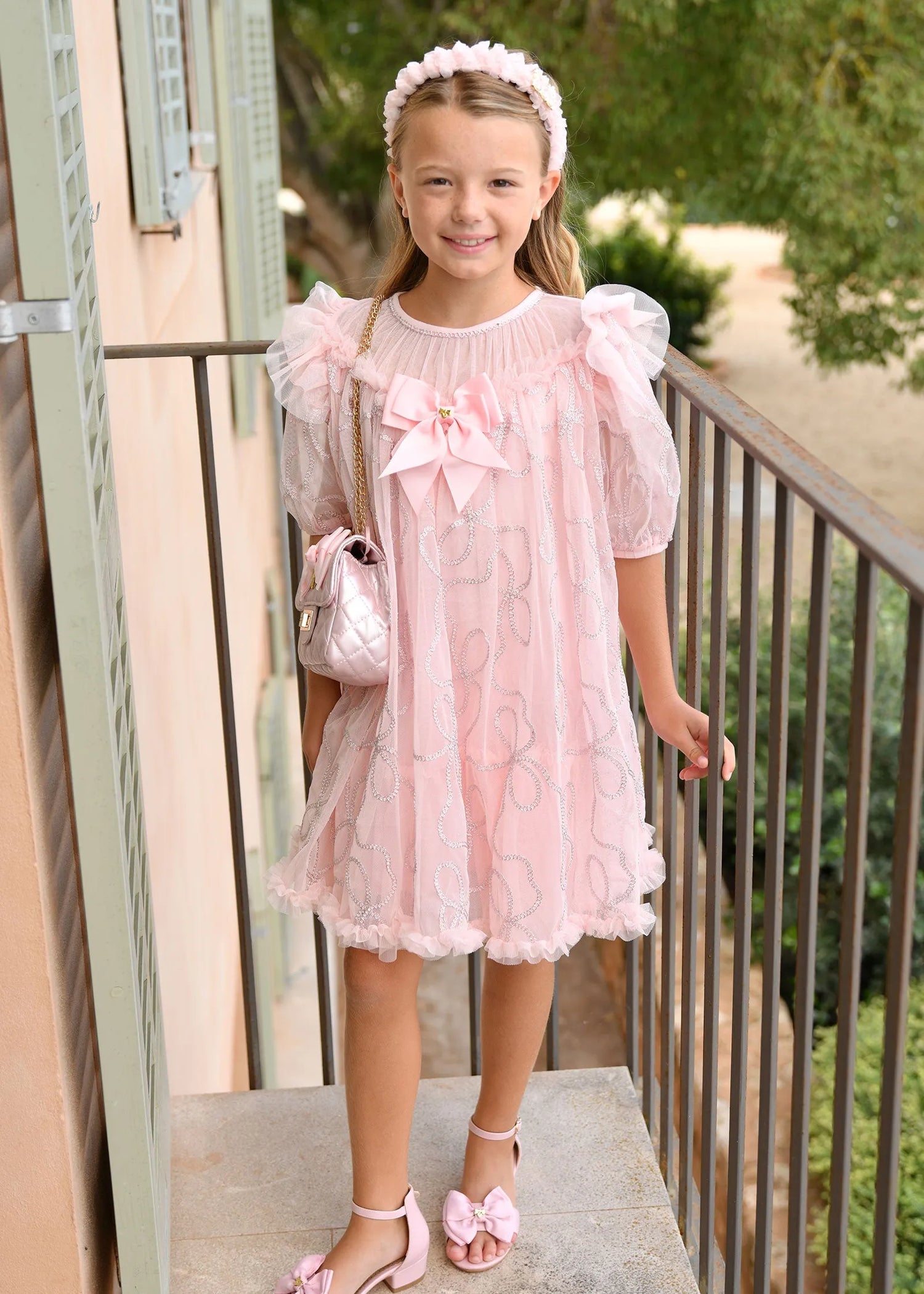 Angels Face 0 Girls Isabella 3D Tulle Dress Pale Pink SKU: ISABELLA_Pale Pink Image 02