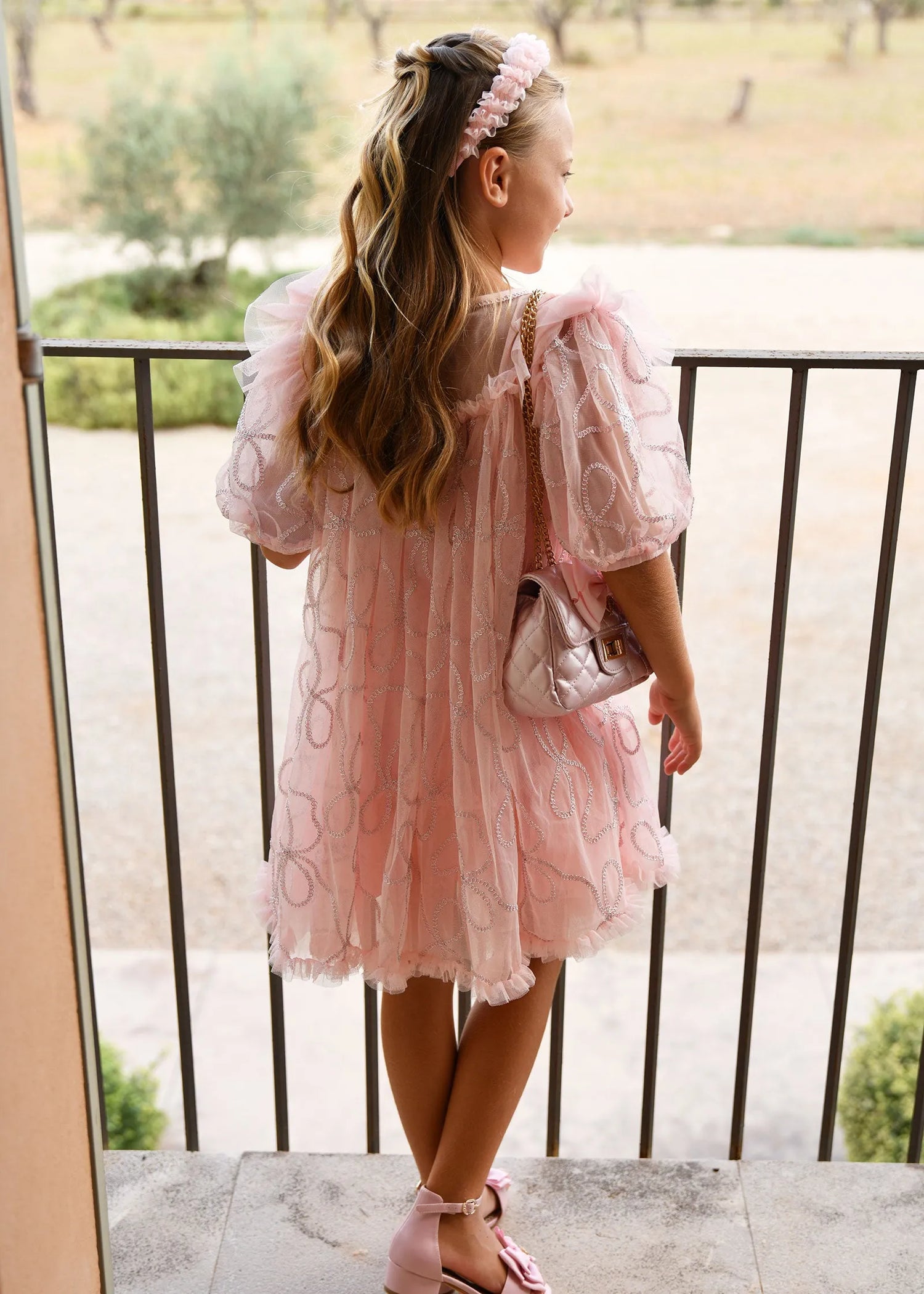 Angels Face 0 Girls Isabella 3D Tulle Dress Pale Pink SKU: ISABELLA_Pale Pink Image 03