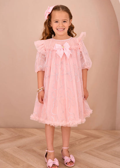 Angels Face 0 Girls Isabella 3D Tulle Dress Pale Pink SKU: ISABELLA_Pale Pink Image 04