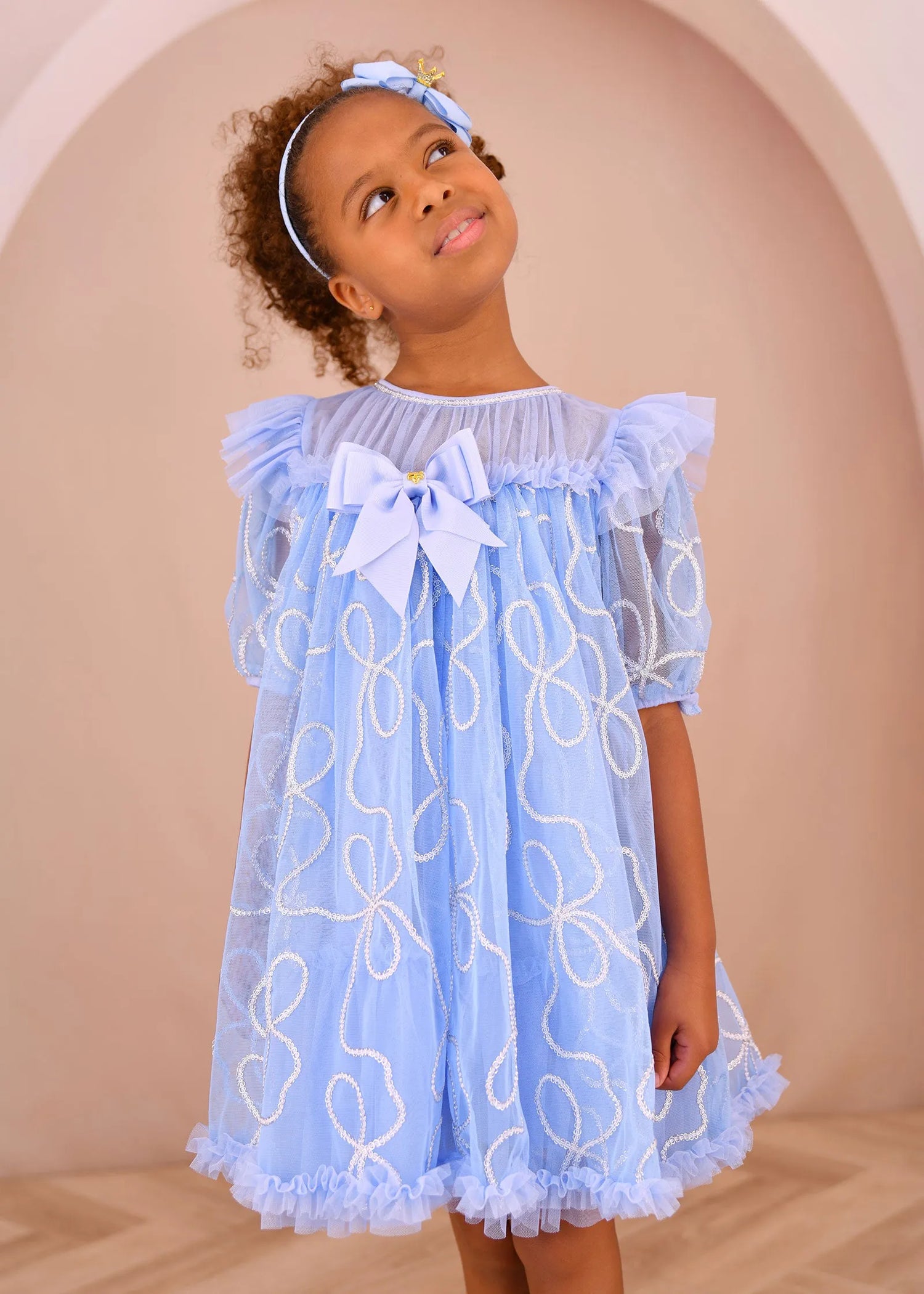 Angels Face 0 Girls Isabella 3D Tulle Dress Pretty Blue SKU: ISABELLA_Pretty Blue Image 02