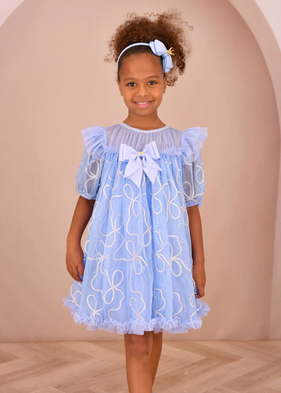 Angels Face 0 Girls Isabella 3D Tulle Dress Pretty Blue SKU: ISABELLA_Pretty Blue Image 03