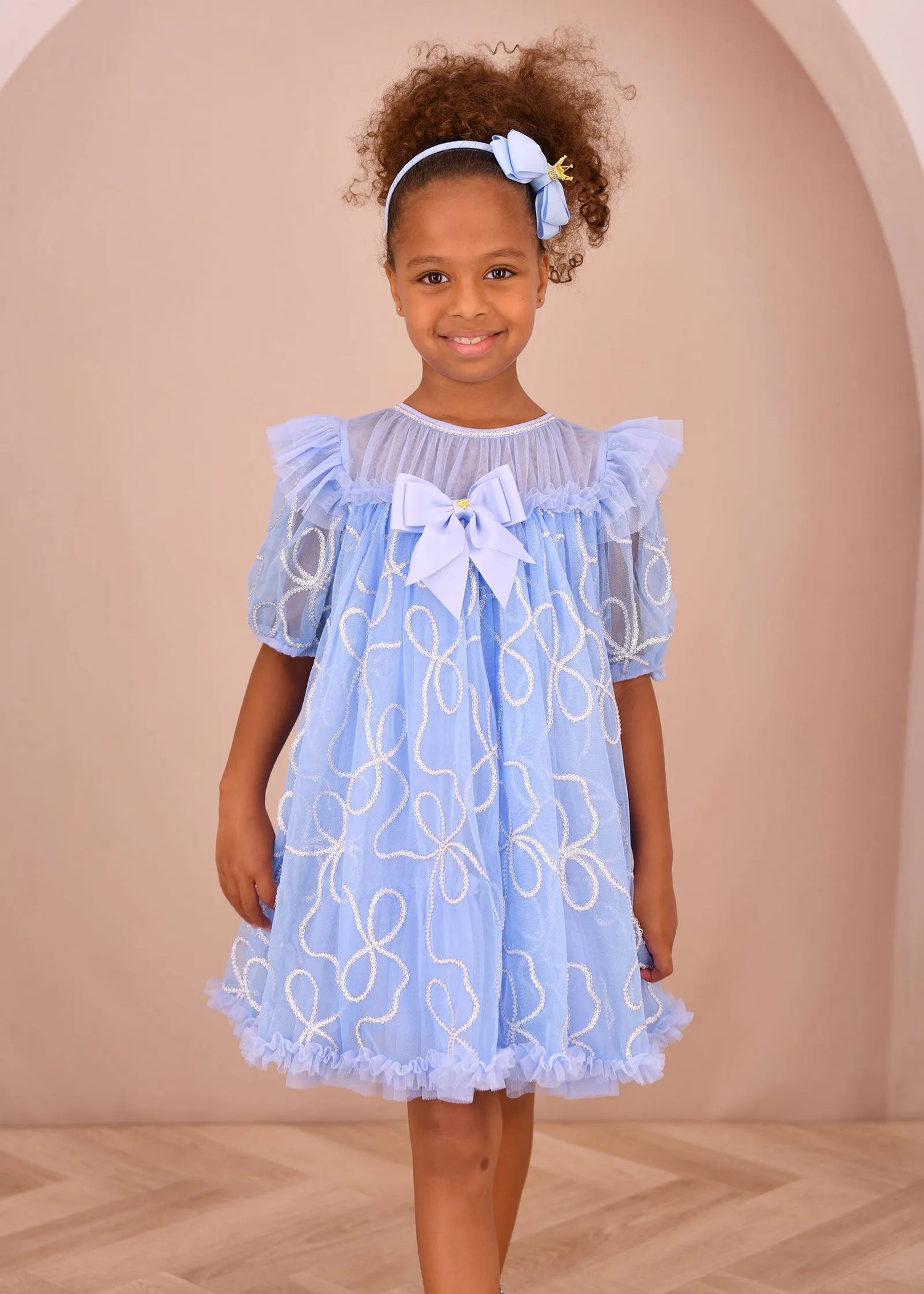 Angels Face 0 Girls Isabella 3D Tulle Dress Pretty Blue SKU: ISABELLA_Pretty Blue Image 03