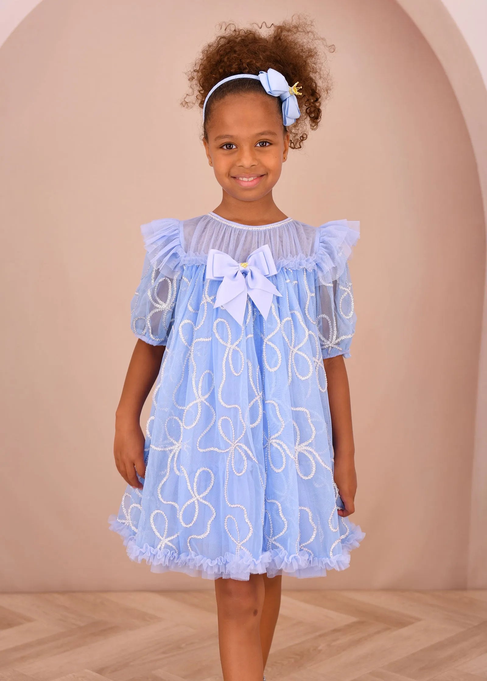 Angels Face 0 Girls Isabella 3D Tulle Dress Pretty Blue SKU: ISABELLA_Pretty Blue Image 03
