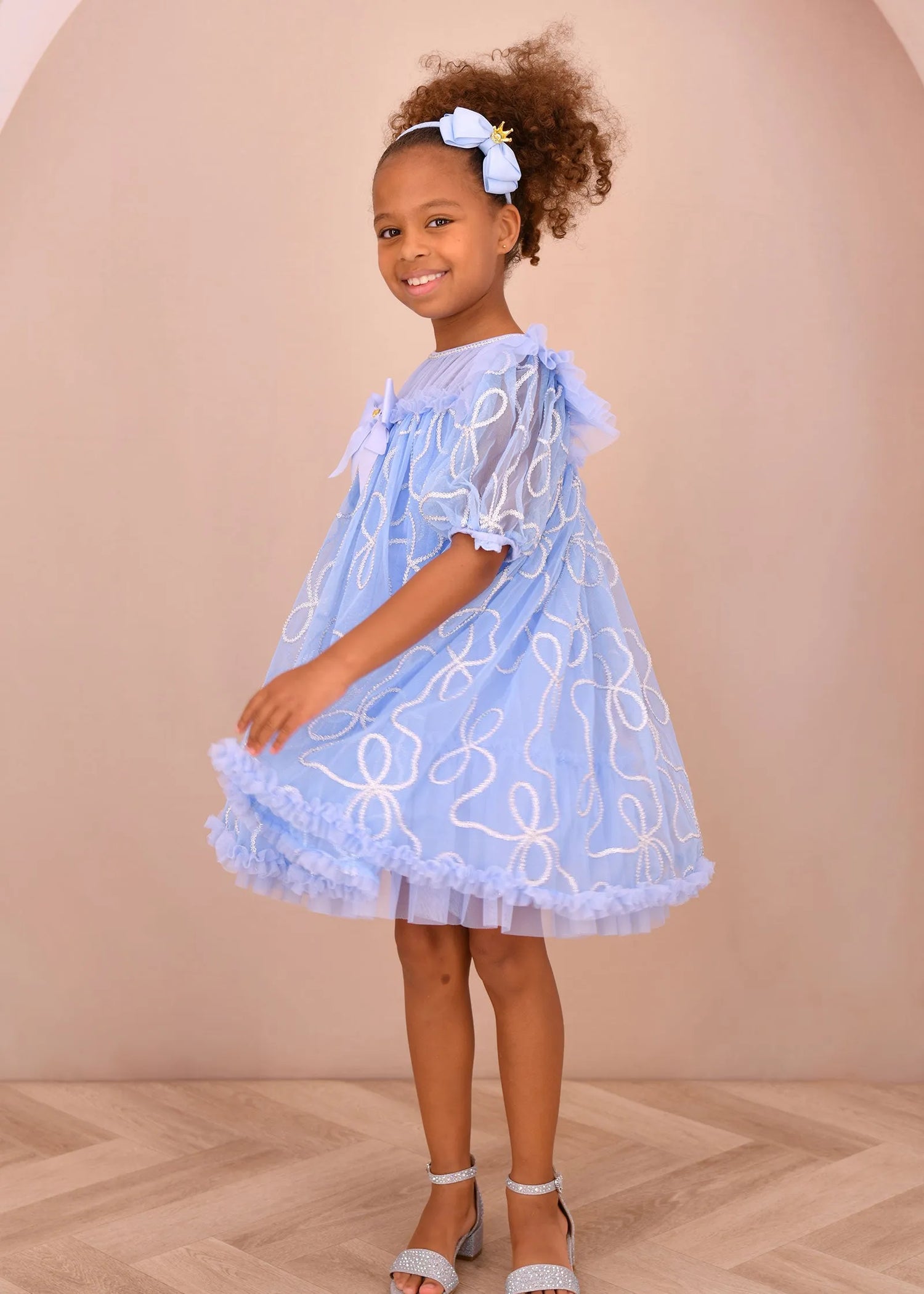 Angels Face 0 Girls Isabella 3D Tulle Dress Pretty Blue SKU: ISABELLA_Pretty Blue Image 04