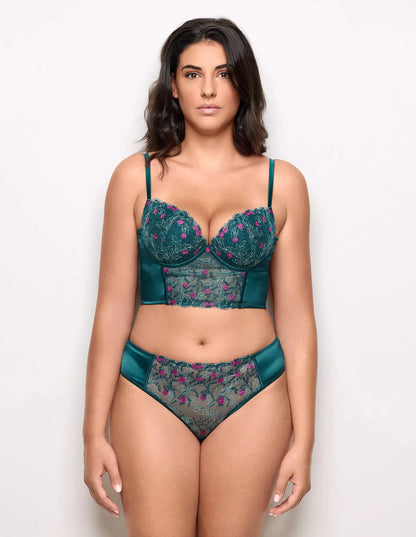 Yamamay_Dark Green_Satin and Embroidered Tulle Briefs Ð Berry_ISLD183014_121_02