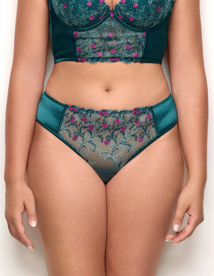 Yamamay_Dark Green_Satin and Embroidered Tulle Briefs Ð Berry_ISLD183014_121_03
