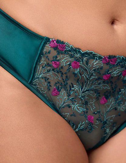 Yamamay_Dark Green_Satin and Embroidered Tulle Briefs Ð Berry_ISLD183014_121_05