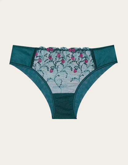 Yamamay_Dark Green_Satin and Embroidered Tulle Briefs Ð Berry_ISLD183014_121_06