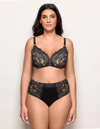 Yamamay_BLACK_Seamless High-Waisted Briefs in Microfiber and Lace Ð Mythic_ISLD183018_072_02