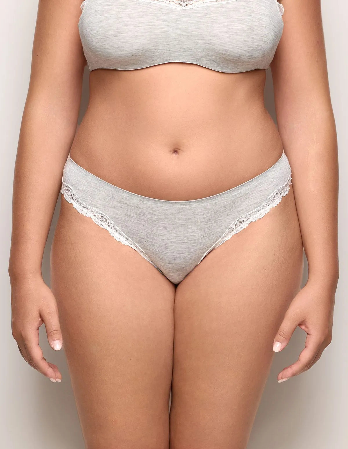 Yamamay_LIGHT MELANGE GREY_Mid-Rise Briefs in Tencelª Modal with Silk Ð Modal/Silk Color_ISLD183022_133_03