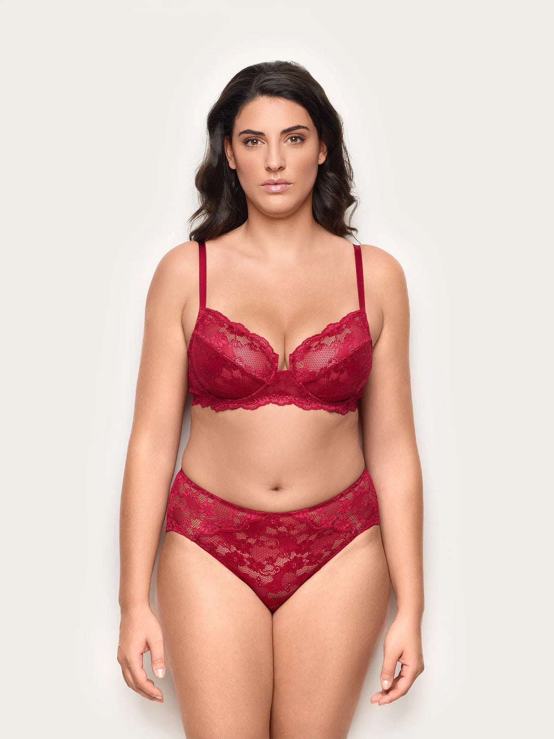 Yamamay_Ruby Red_Primula Color Lace High-Waisted Briefs_ISLD184003_909_02