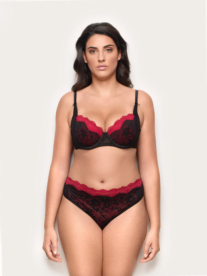 Yamamay_Black_Briefs in Lace with Satin Details Romantic_ISLD184005_072_02