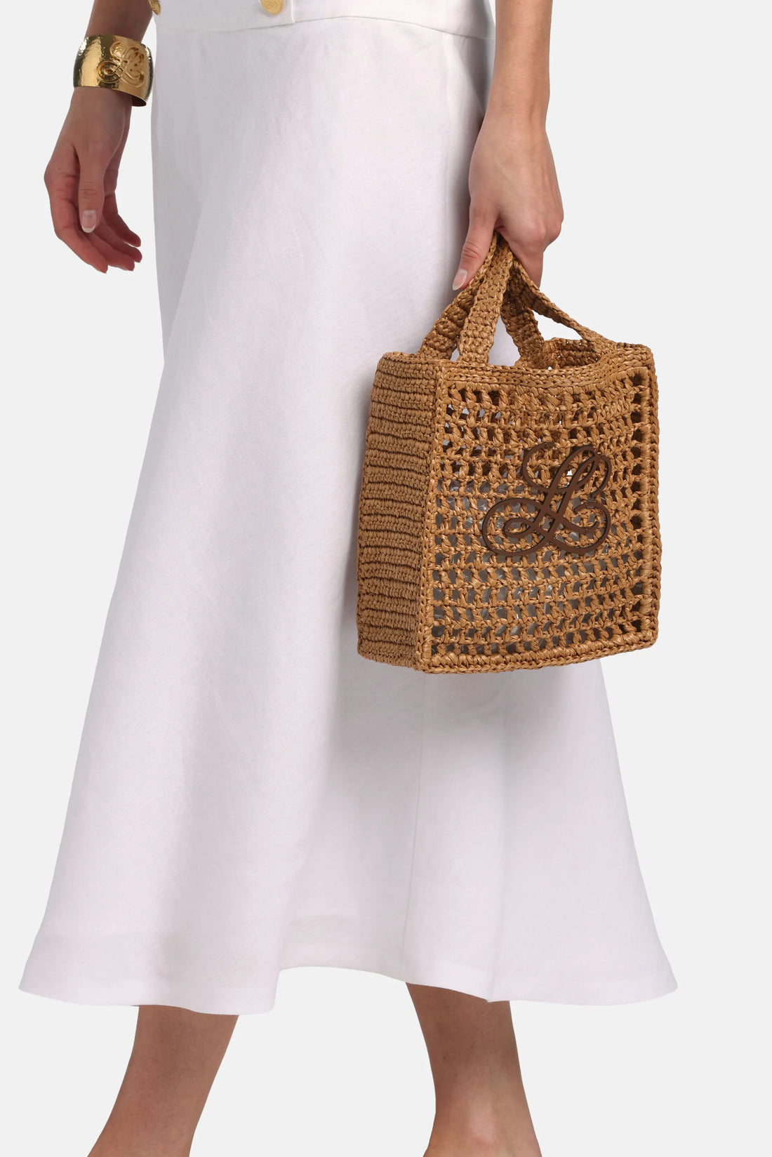 Luisa Spagnoli Tabacco (08)/Gianduia Women Isolette - Raffia Mini Bag SKU: ISOLETTE_2256 0945 Image 02