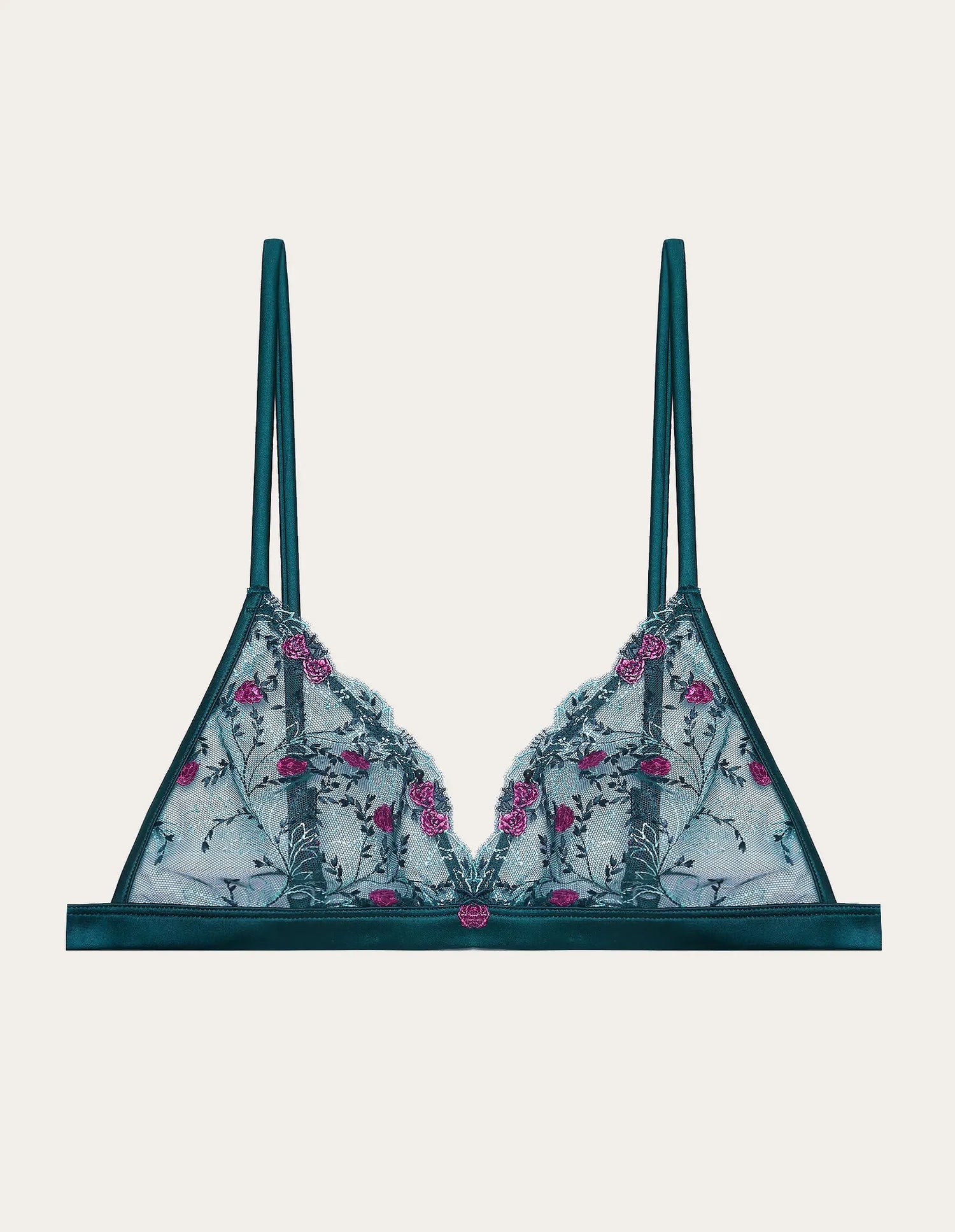 Yamamay_Dark Green_Wireless Triangle Bra in Embroidered Tulle Ð Berry_ITRD183004_121_05