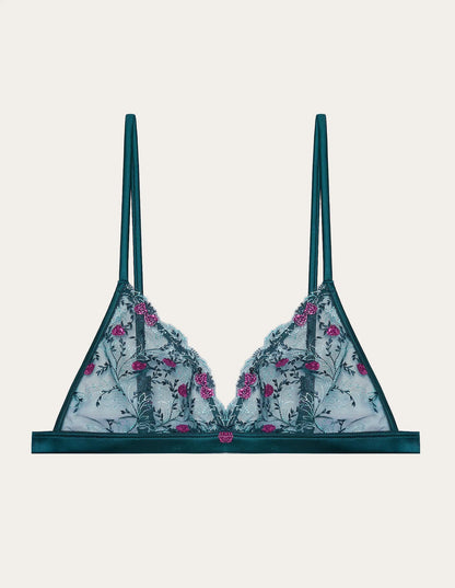 Yamamay_Dark Green_Wireless Triangle Bra in Embroidered Tulle Ð Berry_ITRD183004_121_05