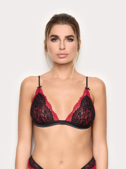 Yamamay_Black_Unlined Triangle Bra Without Underwire in Lace Romantic_ITRD184002_072_02