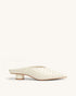 JW Pei Beige Women Helena Woven Textured Pointed Toe Mules SKU: J3120505X006-2_Beige Image 01