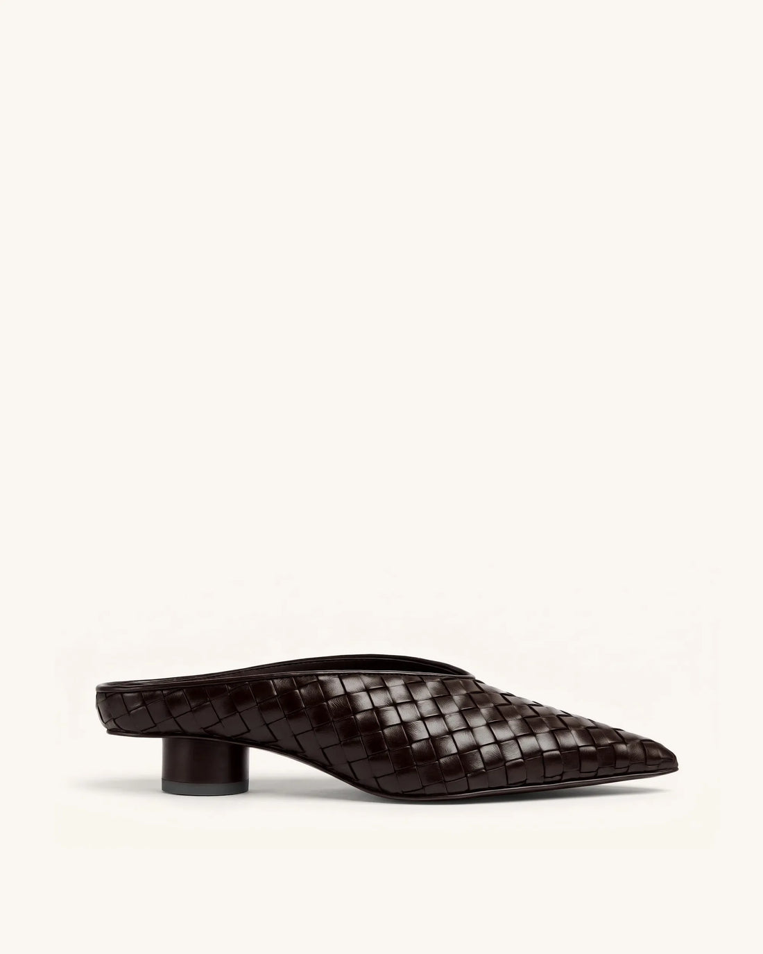 JW Pei Burgundy Women Helena Woven Textured Pointed Toe Mules SKU: J3120505X006-4_Burgundy Image 01