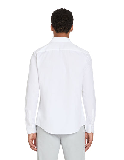 Plain Cotton Slim Shirt - White_04