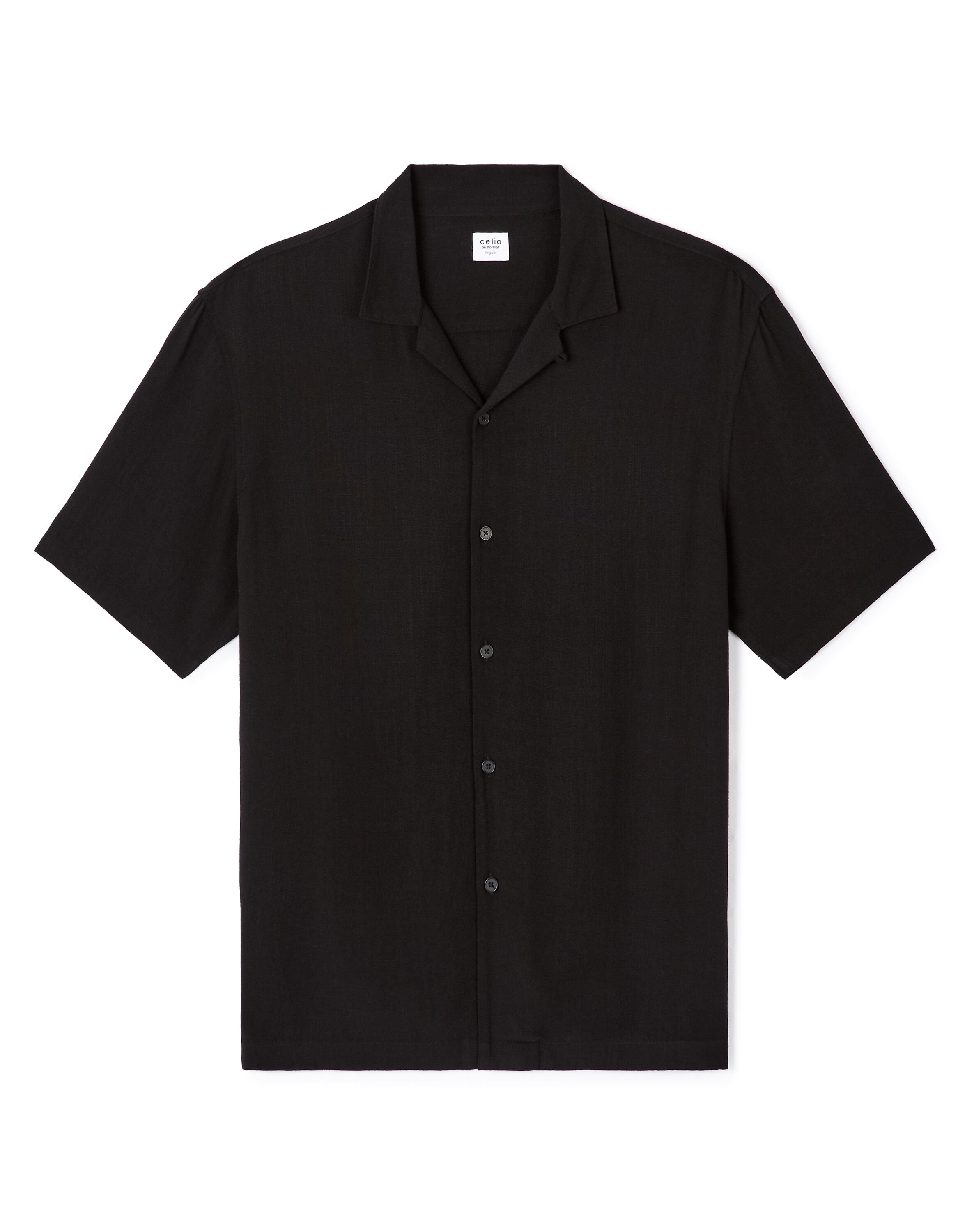 Relaxed Viscose Shirt - Black_01