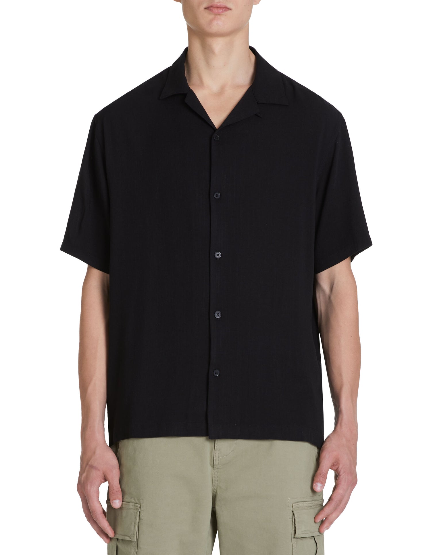 Relaxed Viscose Shirt - Black_02