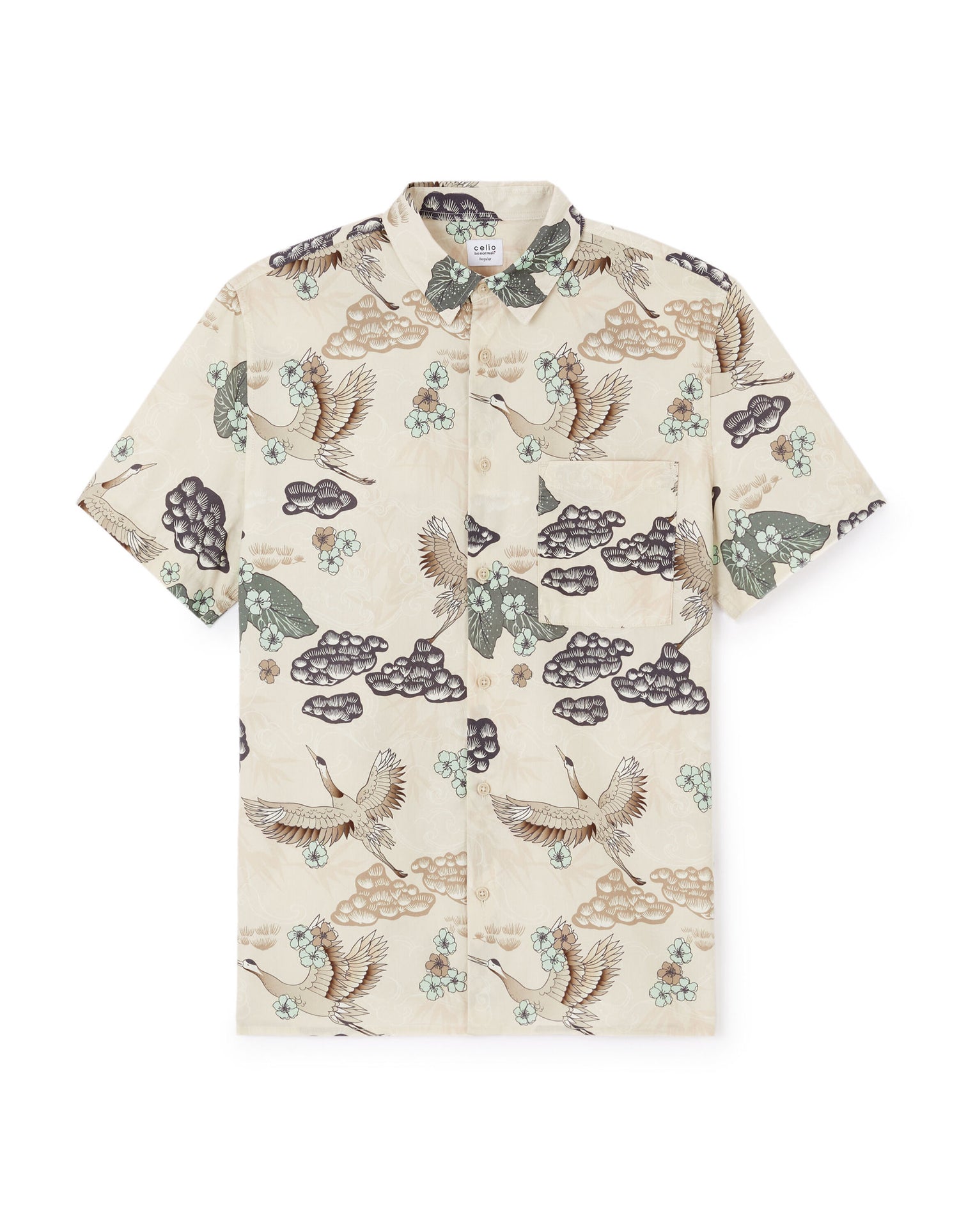 Regular Shirt In 100% Cotton - Beige_01