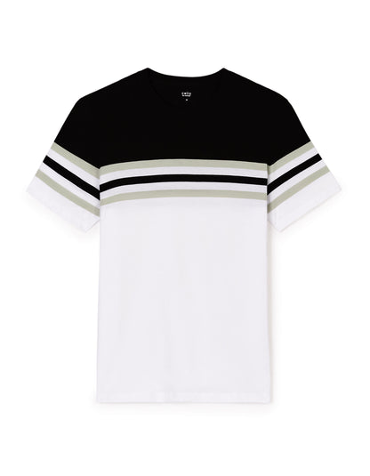 100% Cotton Straight Crew Neck T-Shirt - Black_01