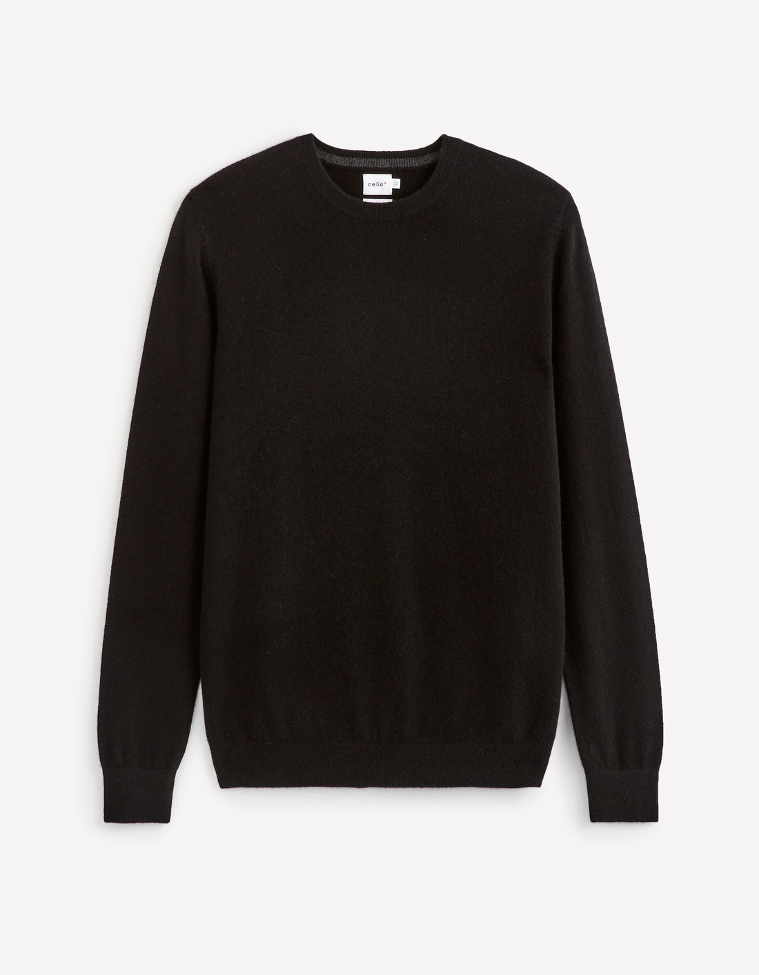 100% Cashmere Crew Neck Sweater - Black_01