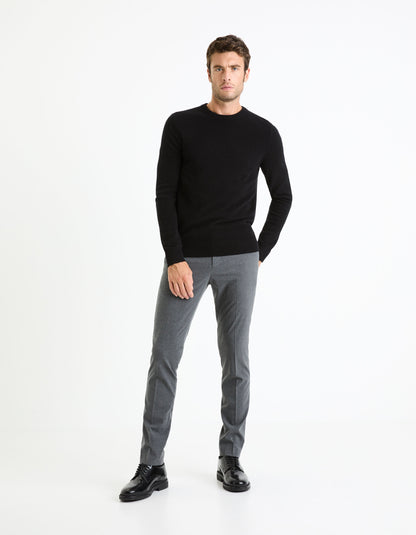 100% Cashmere Crew Neck Sweater - Black_03