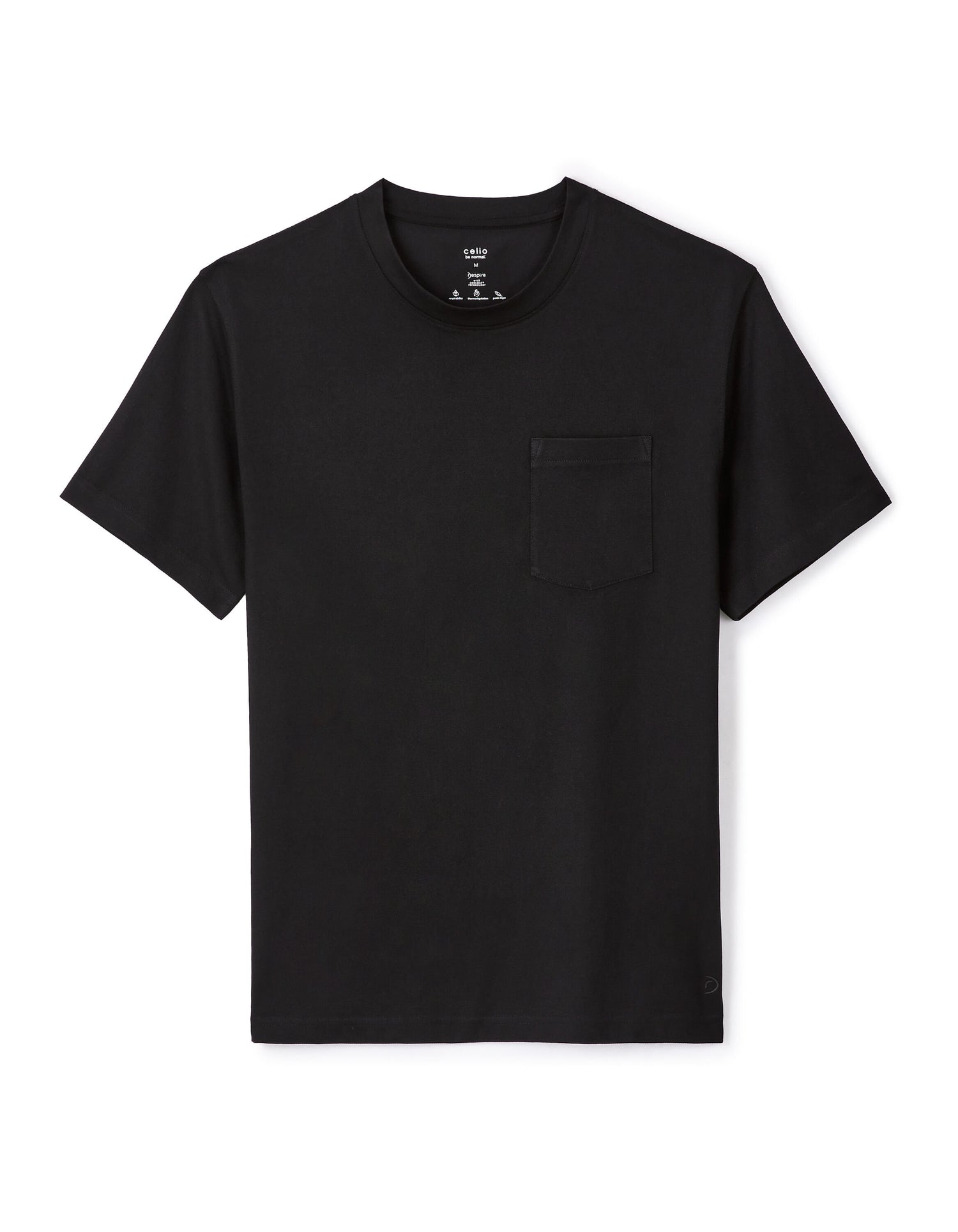 Cotton Blend Boxy Crew Neck T-Shirt - Black_01