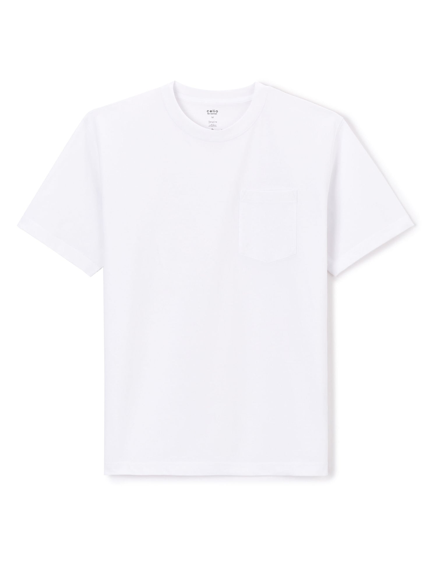 Cotton Blend Boxy Crew Neck T-Shirt - White_01