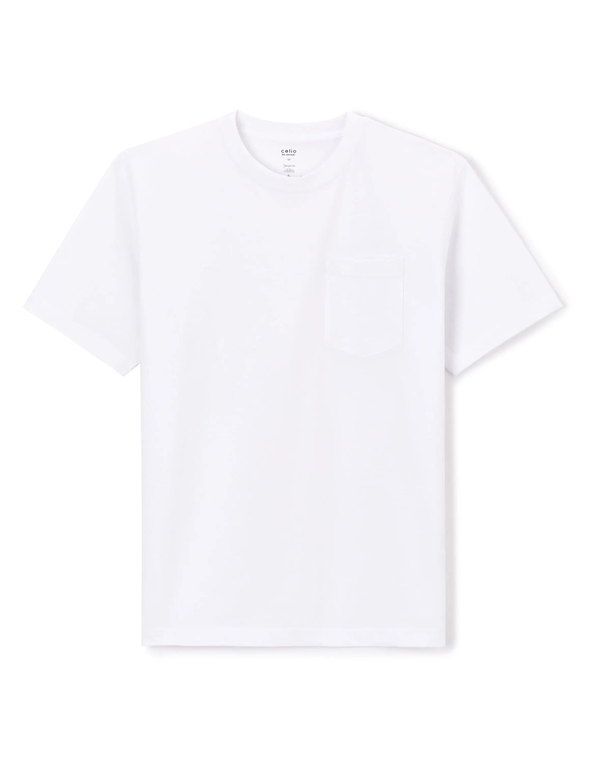 Cotton Blend Boxy Crew Neck T-Shirt - White_01