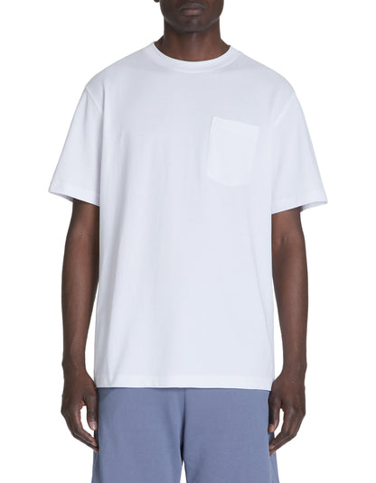 Cotton Blend Boxy Crew Neck T-Shirt - White_02