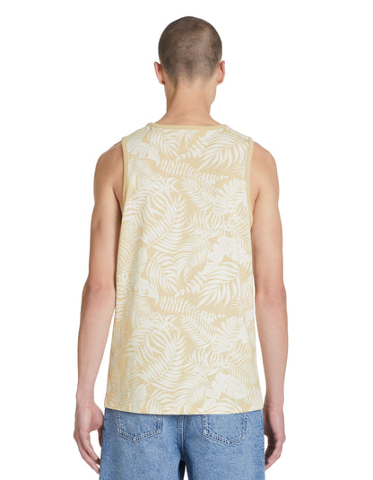 Cotton Crew Neck Tank Top - Beige_04