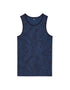 Cotton Crew Neck Tank Top - Navy_01