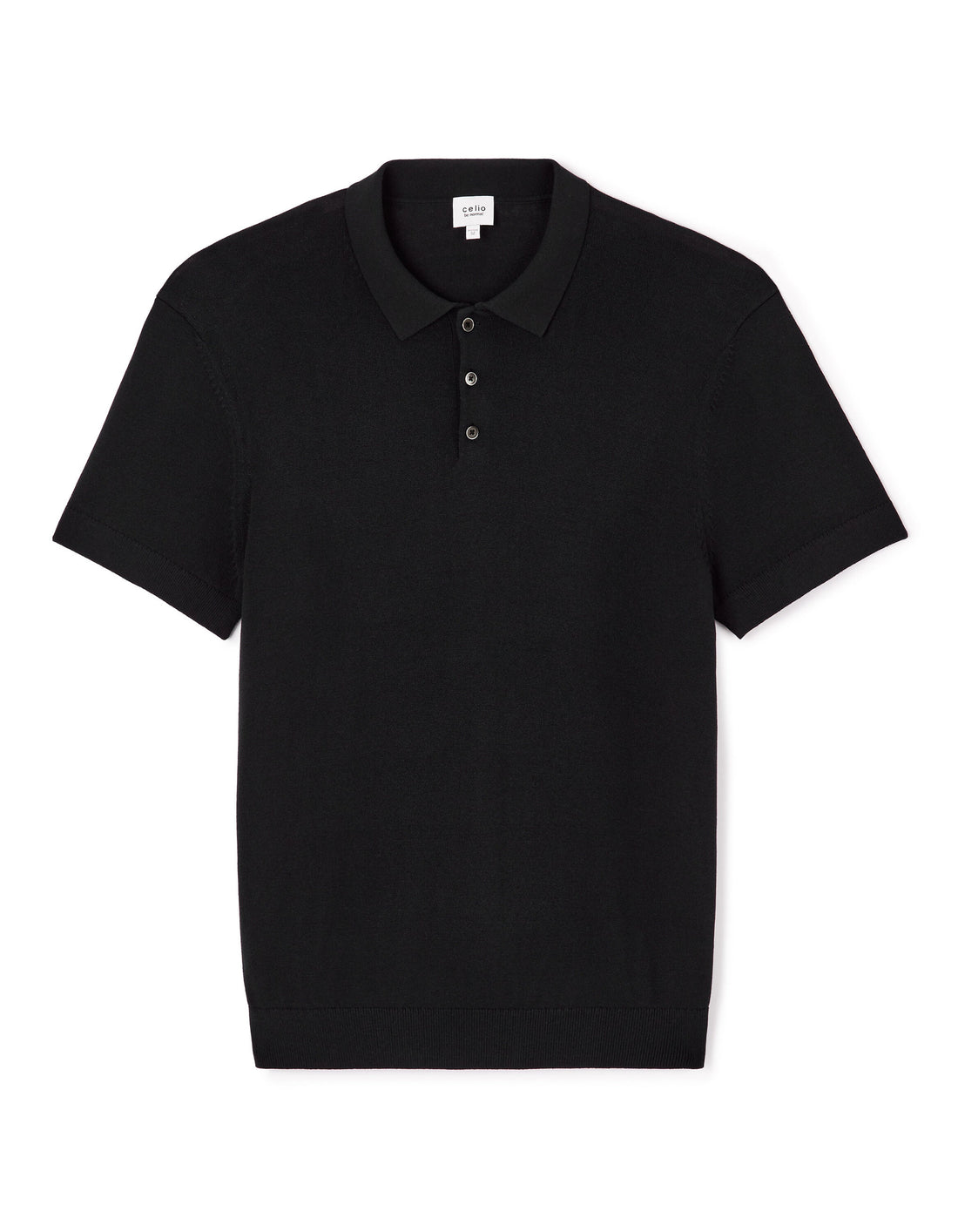 Regular Jersey Polo Shirt - Black_01