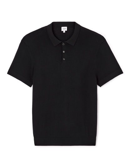 Regular Jersey Polo Shirt - Black_01