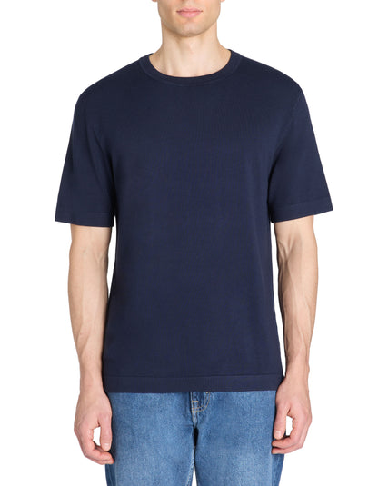 Celio_Navy 100% Cotton Round-Neck Boxy T-Shirt_JEHINATA_NAVY_02