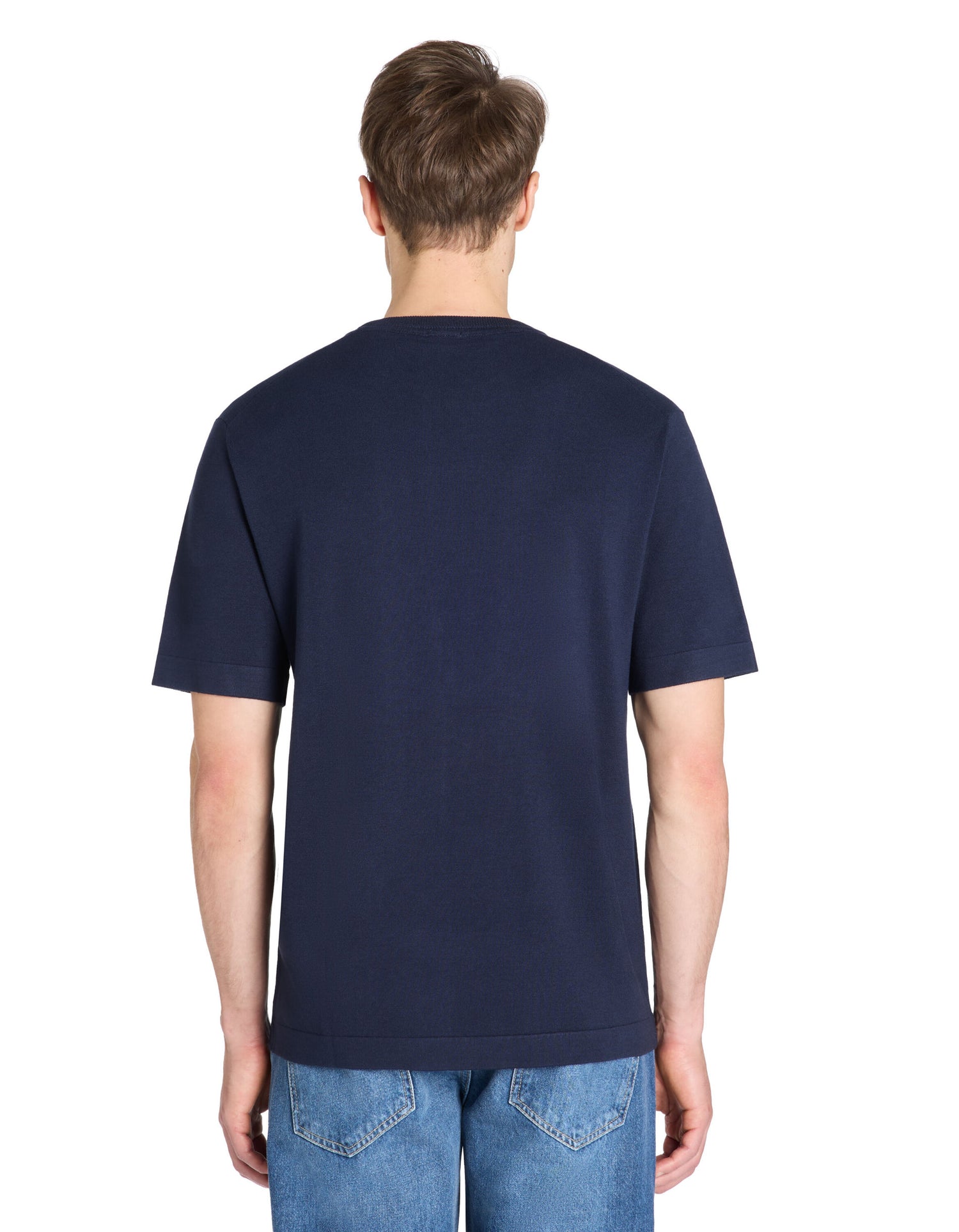 Celio_Navy 100% Cotton Round-Neck Boxy T-Shirt_JEHINATA_NAVY_03